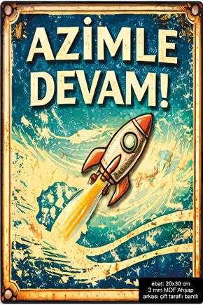 azimle devam öğrenci sınav başarı motivasyon mdf tablo retro ahşap poster