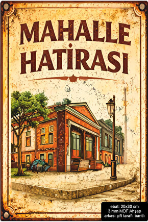 nostalji eski mahalle hatırası ev dekorasyon mdf tablo retro ahşap poster