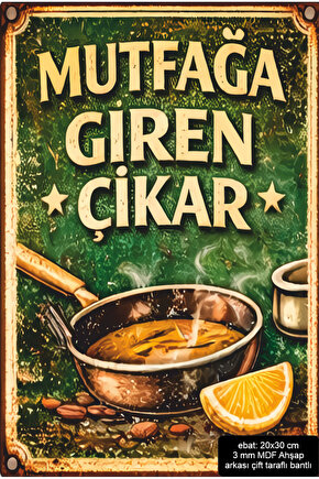 mutfağa giren çıkar ev mutfak dekorasyon mdf tablo retro ahşap poster