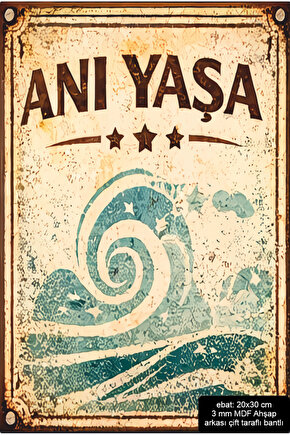 anı yaşa motivasyon iyi hissettiren güzel sözler duvar yazıları retro ahşap poster