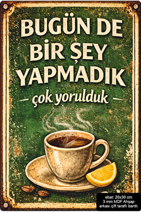 ev işleri kahve molası mutfak dekorasyon mdf tablo retro ahşap poster