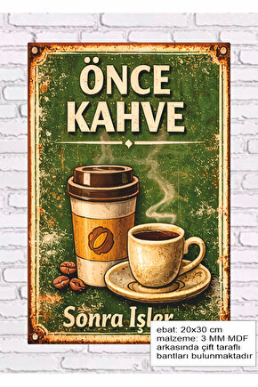 önce kahve sonlar işler kahve köşesi dekorasyonu mdf tablo retro ahşap poster