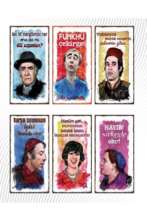 6’lı Yeşil Çam Set - Retro Ahşap Poster – Özel Koleksiyon – Hbb