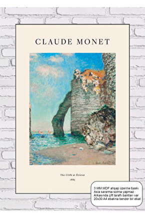 claude monet the cliffs at etretat tablosu mdf tablo ahaşp poster