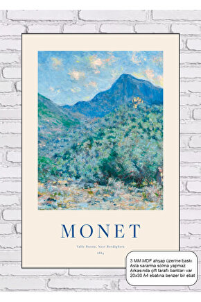 claude monet valle buano tablosu mdf tablo ahşap poster