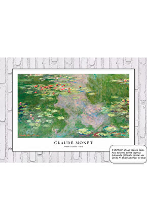 claude monet weter lily pond tablosu mdf tablo ahşap poster