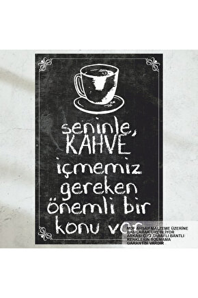 kahve bahane, güzel kahve sözleri ev mutfak kafe dekorasyon tablo retro ahşap poster