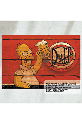 homer simpson eğlenceli komik dekorasyon tablo retro ahşap poster