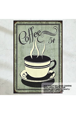kahve fincanı vintage nostaljik tarz ev mutfak kafe dekorasyon tablo retro ahşap poster