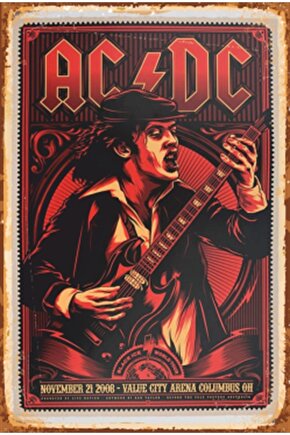 Ac-dc 2008 Afişi Retro Ahşap Poster