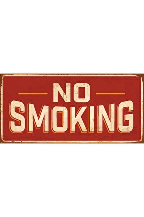 No Smoking (10 Cm X 20 Cm) Mini Retro Ahşap Poster