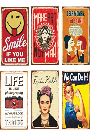 6lı Retro Ahşap Poster Seti-7