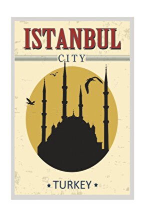 Türkiye Istanbul Retro Vintage Ahşap Poster