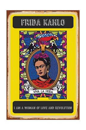 Frida Kahlo Retro Vintage Ahşap Poster
