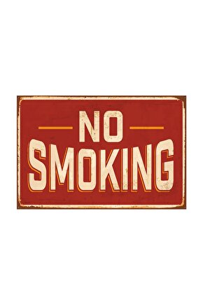 No Smoking Retro Vintage Ahşap Poster 2030033