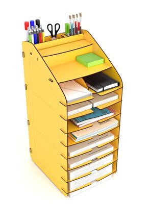 Design Otto Tower Masaüstü Organizer 10 Kat A4 Evrak Rafı 6 Renk