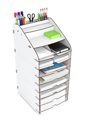 Design Otto Tower Masaüstü Organizer 10 Kat A4 Evrak Rafı 6 Renk