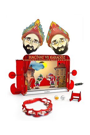 Woodact Hacivat Ve Karagöz Drama Oyun Sahnesi & Gece Lambası