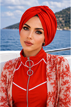 Nar Çiçeği Burgu Model Hazır Deniz - Havuz Bonesi