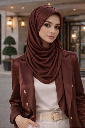 Bordo Şapkalı Şal