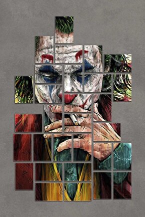 30 Parça Puzzle Ahşap Duvar Posteri Yapboz Tablo Seti Joker