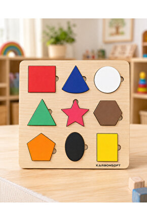 Montessori Egitici Ahsap Oyuncak, Egitici Kutu Oyunu, Ahsap Esleme Oyuncagı, Renk Puzzle