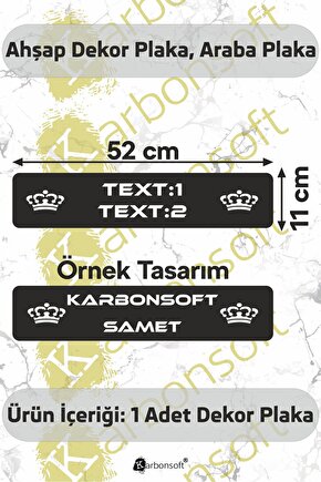 Kişiye Özel Dekor Plaka, Araba Plaka, Isimli Plaka, Cam Önü Plakası, Aksesuar Plaka