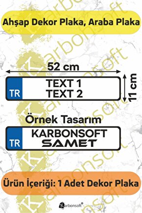 Kişiye Özel Ahşap Dekor Plaka, Araba Plaka, Isimli Plaka, Cam Önü Plakası, Aksesuar Plaka