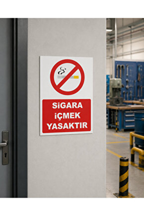 Iş Güvenliği Uyarı Levhası Sigara Içmek Yasaktır (33 X 42 CM)