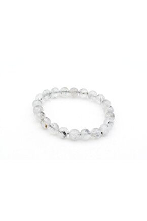 Hakiki Doğal Herkimer Kuvars Taşı Bileklik 8,5 Mm