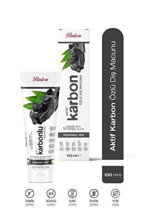 Doğal AKtif Karbon Özlü Diş Macunu * 100 ML