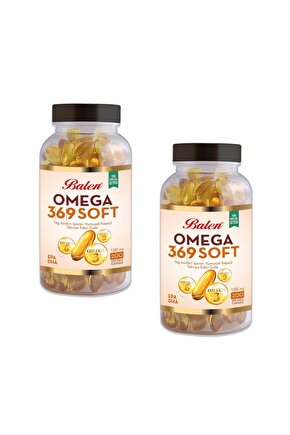 Omega 3-6-9 Soft Yağ Asitleri İçeren 1380 mg 200 Yumuşak Kapsül 2 Adet