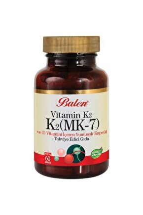 Vitamin K2 Ve D Vitamini K 2 (mk-7) 60 Kapsül X 450 mg