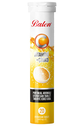 C VİTAMİNİ+ÇİNKO PORT. AROMALI EFERVESAN TABLET 3600 MG*20