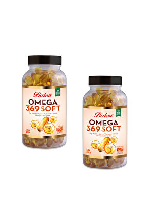 Omega 3-6-9 Soft Yağ Asitleri İçeren 1380 mg 100 Yumuşak Kapsül x 2 Adet