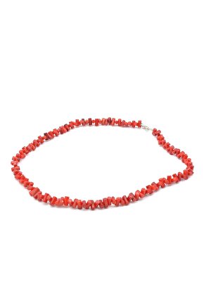 Choker Model Doğal Dal Kırmızı Mercan Kolye