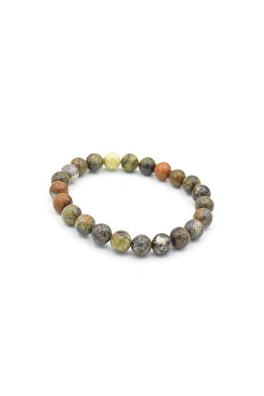 Hakiki Doğal Yeşil Opal Taşı Bileklik 8 Mm