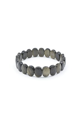 Rolex Model Hakiki Doğal Rainbow Obsidyen Taşı Bileklik