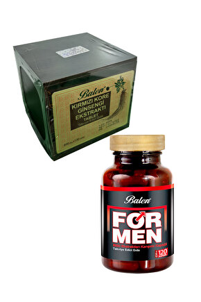 Kırmızı KORE Gınseng +ForMen(Erkek) Tribulus 120 Kapsül