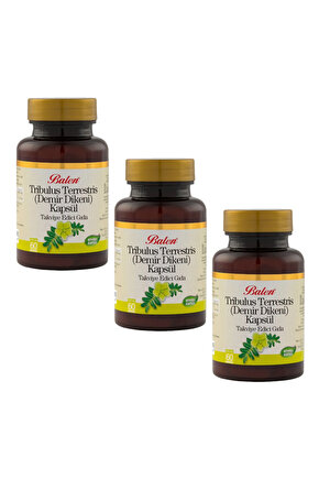 3 Kutu Tribulus Terrestris Demir Dikeni Extraktı 60 Kapsül X 620 Mg X 3 Tiribulus