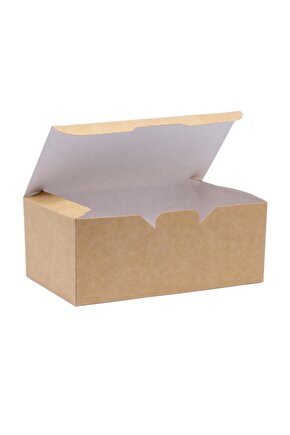 Natural Kraft Soğan HalkasıNugget Kutusu Orta Boy 17.5x10x7 Cm 100 Adet