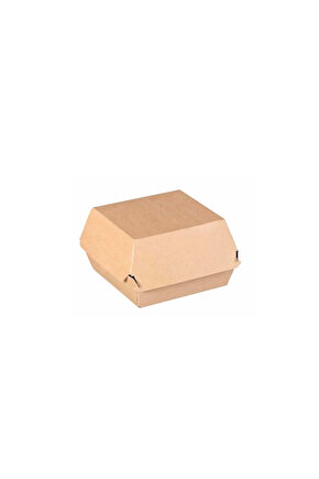 Natural Kraft Hamburger Kutusu 12x12x9 Cm 100 Adet
