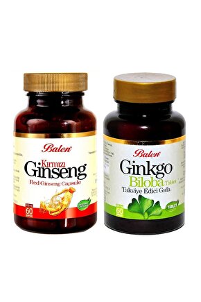 Kırmızı Gınseng 375 Mg 60 Kapsül Ginko Biloba 600 Mg 60 Tab