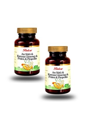 2 Kutu V5 Arı Sütü Kırmızı Ginseng Polen Propolis 60 Tablet