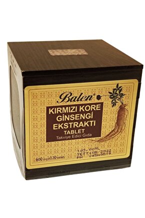 Kırmızı Kore Ginsengi Ekstraktı Tablet 600 Mg 120 Kapsül