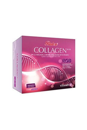 COLLAGEN COMPLEX++ TİP 1,2,3 KOLLAJEN, L-ORNİTİN, HYAL.ASİT, VİTAMİN C SAŞE 12100 MG*30