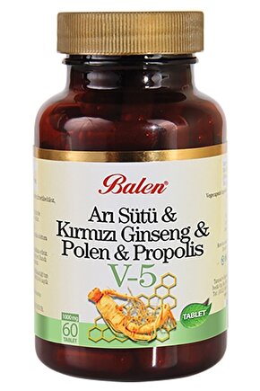V5 Arı Sütü Kırmızı Ginseng Polen Propolis Tablet