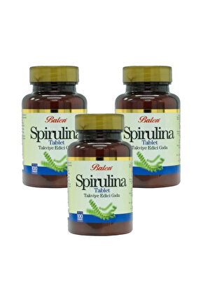 3 Adet Balen Spirulina Tablet 100 Adet 700 Mg Yosun Hapı