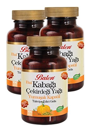3 Kutu Bal Kabağı Çekirdeği Yağı 100 Kapsül X 1380 mg