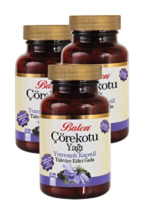 Çörekotu Yağı Yumuşak Kapsül 1380mg*80 3 Adet